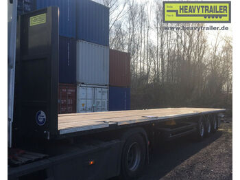 New Dropside/ Flatbed semi-trailer HeavyTrailer 3-Achs-Plateau Container: picture 2