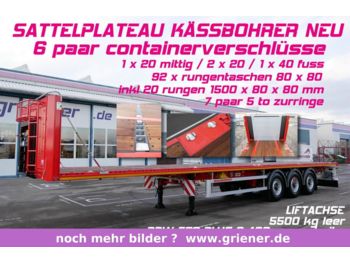 New Dropside/ Flatbed semi-trailer Kässbohrer SPS / PLATEAU / CONTAINER 20/40  RUNGENTASCHEN: picture 1