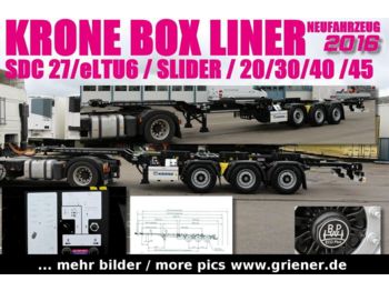New Container transporter/ Swap body semi-trailer Krone SDC 27/eLTU6/ SLIDER/20 fuss mittig u.heckbündig: picture 1