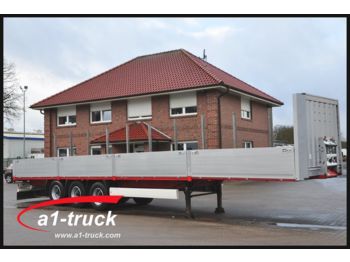 Dropside/ Flatbed semi-trailer Krone SD 27, Pritsche, Bordwand, Liftachse, Steckrunge: picture 1