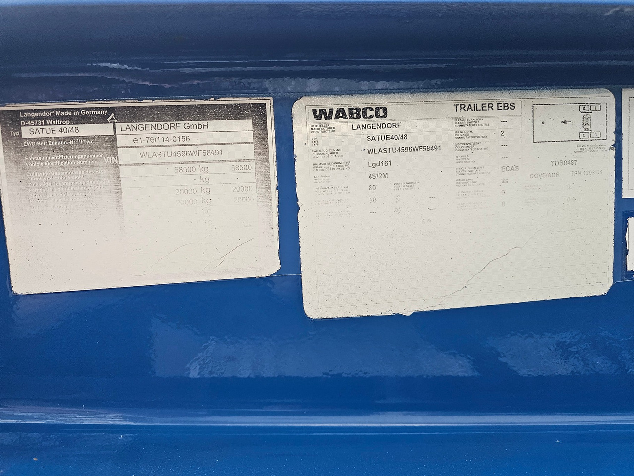 Low loader semi-trailer Langendorf SATUE 40-48