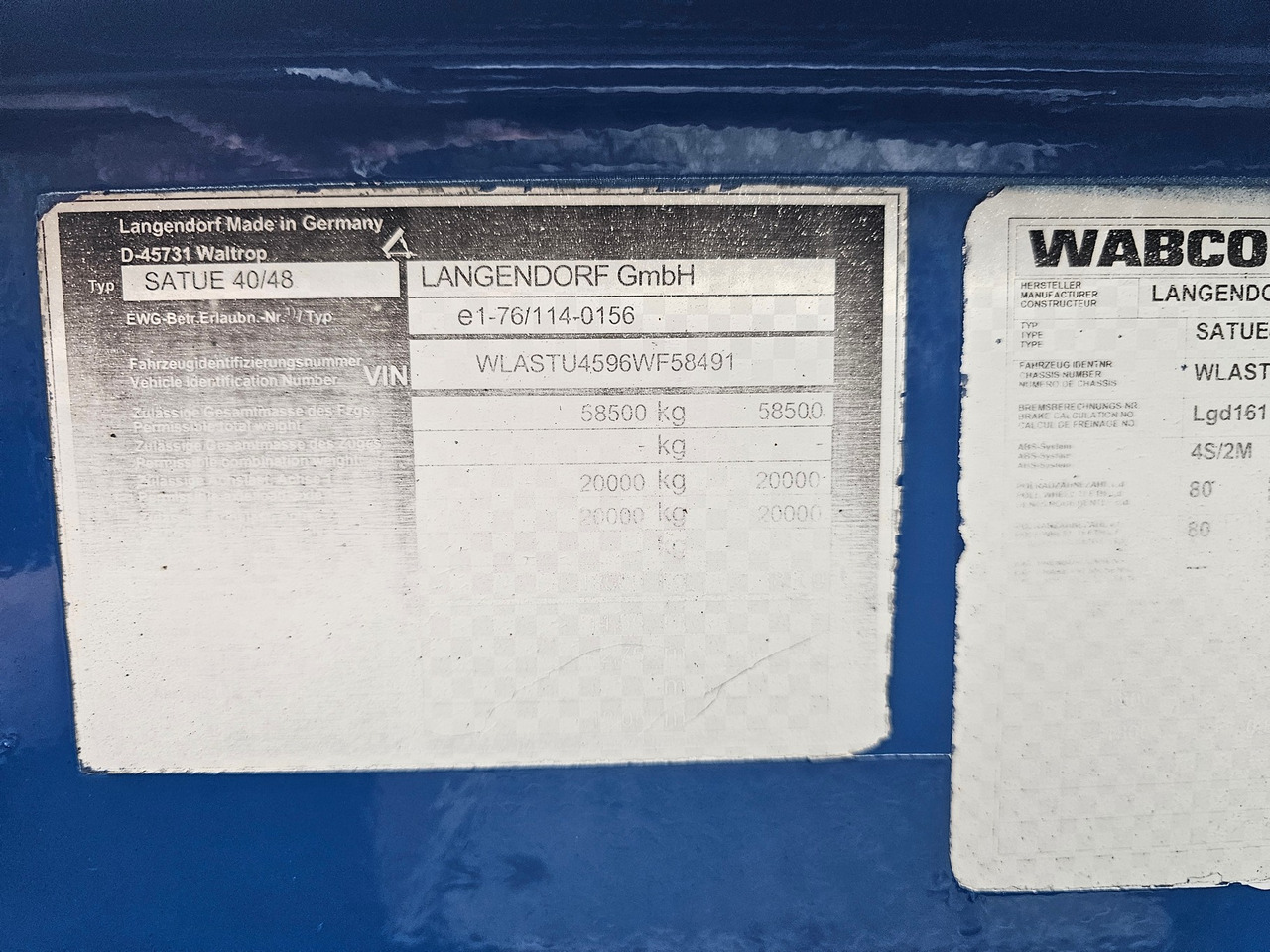 Low loader semi-trailer Langendorf SATUE 40-48