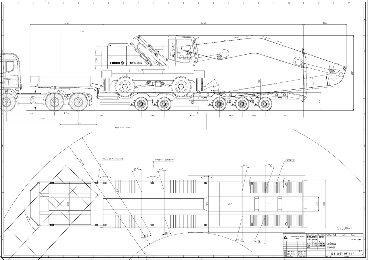 Low loader semi-trailer Langendorf SATUE 50/52