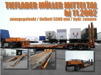 Müller-Mitteltal TIEFBETTSATTEL 5500 mm / zwangsgelenkt / 2-achs - Low loader semi-trailer