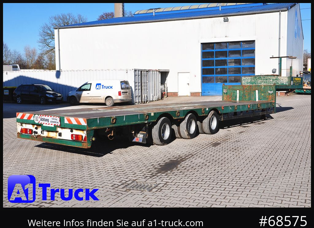 Low loader semi-trailer NOOTEBOOM ES-GE 3 Achs Tele, SAF
