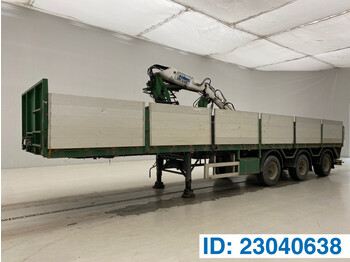 Dropside/ Flatbed semi-trailer Pacton Platform semi-trailer with crane: picture 1