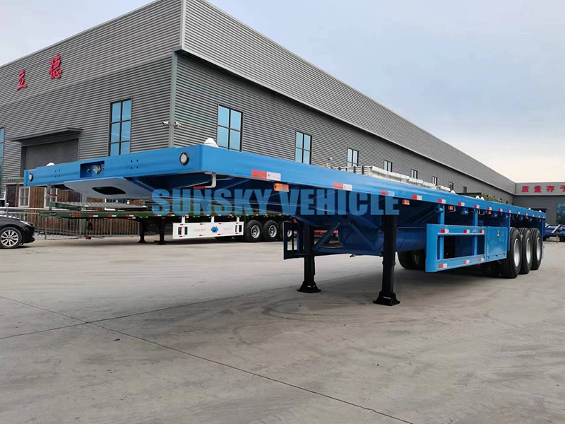 New Dropside/ Flatbed semi-trailer for transportation of bulk materials SUNSKY 40FT 3 axle flatbed trailer: picture 11