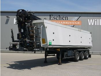 Tipper semi-trailer Schmitz Cargobull SKI 24, 39m³ Alumulde, Hiab 122 E-3 Pro Kran: picture 1