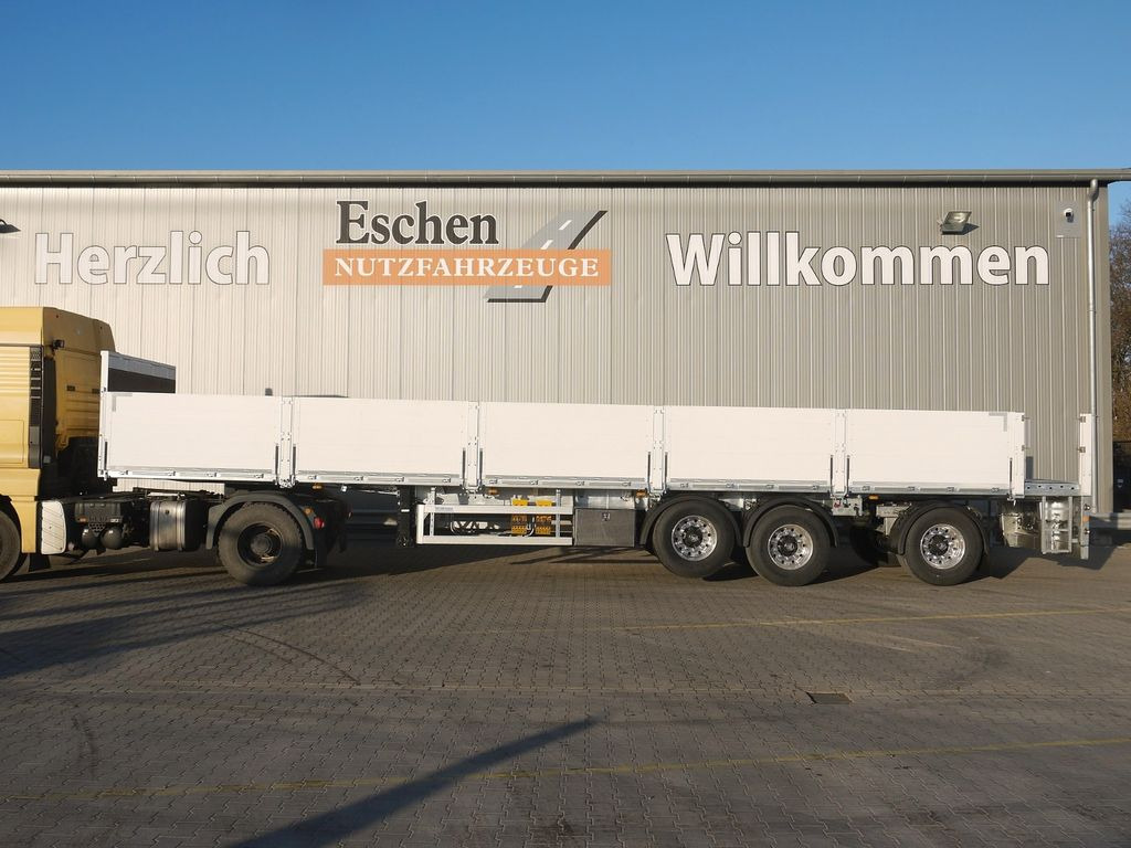 New Dropside/ Flatbed semi-trailer Schröder 12,85m*Rollkran-Kran*Pritsche Lenkachse: picture 2