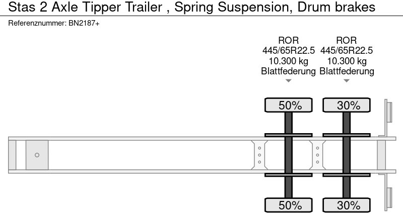 Tipper semi-trailer Stas 2 Axle Tipper Trailer , Spring Suspension, Drum brakes: picture 12