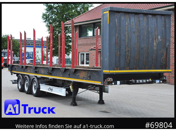 Timber semi-trailer FLIEGL SDS01, Langholz, Containeraufbau, Liftachse,
