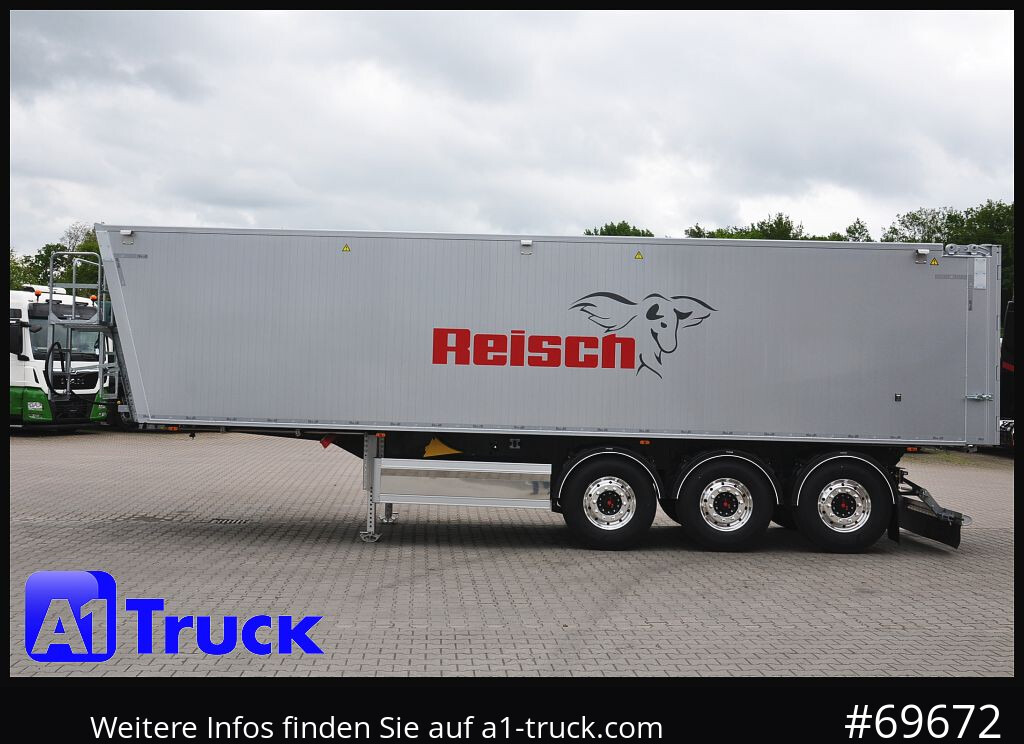 Tipper semi-trailer REISCH RHKS, Alu-Kippmulde 50m³, NEU Kombitüren, Alufelgen, Liftachse,