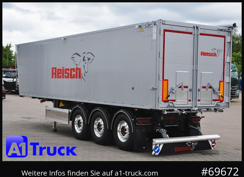 Tipper semi-trailer REISCH RHKS, Alu-Kippmulde 50m³, NEU Kombitüren, Alufelgen, Liftachse,