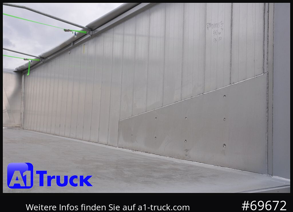 Tipper semi-trailer REISCH RHKS, Alu-Kippmulde 50m³, NEU Kombitüren, Alufelgen, Liftachse,