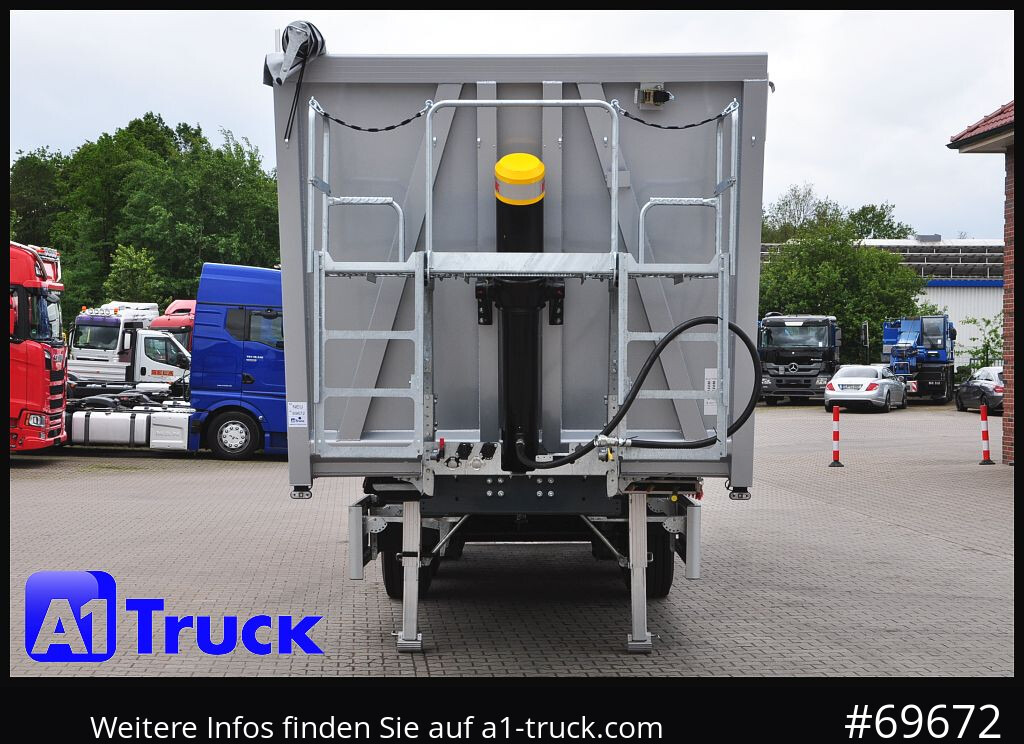 Tipper semi-trailer REISCH RHKS, Alu-Kippmulde 50m³, NEU Kombitüren, Alufelgen, Liftachse,