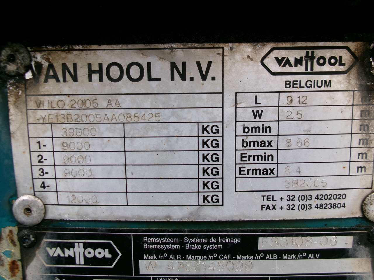 Container transporter/ Swap body semi-trailer Van Hool 3-axle container chassis 20,30 ft.: picture 9