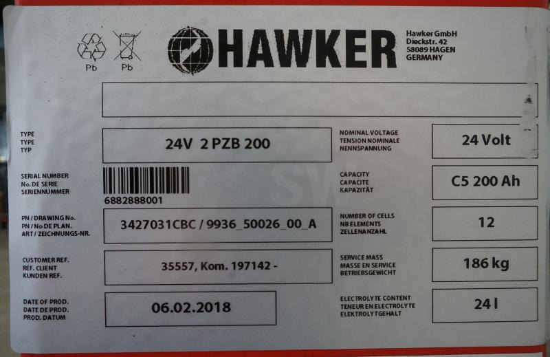 Battery HAWKER 24 Volt 2 PzB 200 Ah: picture 5
