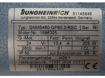 Engine for Material handling equipment Jungheinrich 51145846 Steering motor 24V type GNM5460-GP80.3 sn 1986305: picture 2