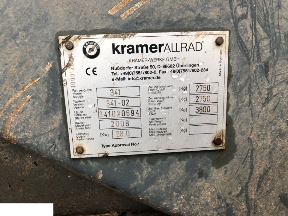 Wheel and tire package for Construction machinery Kramer Allrad 280 341-02 Radlader - Części - Felgi / Koła / Opony: picture 4