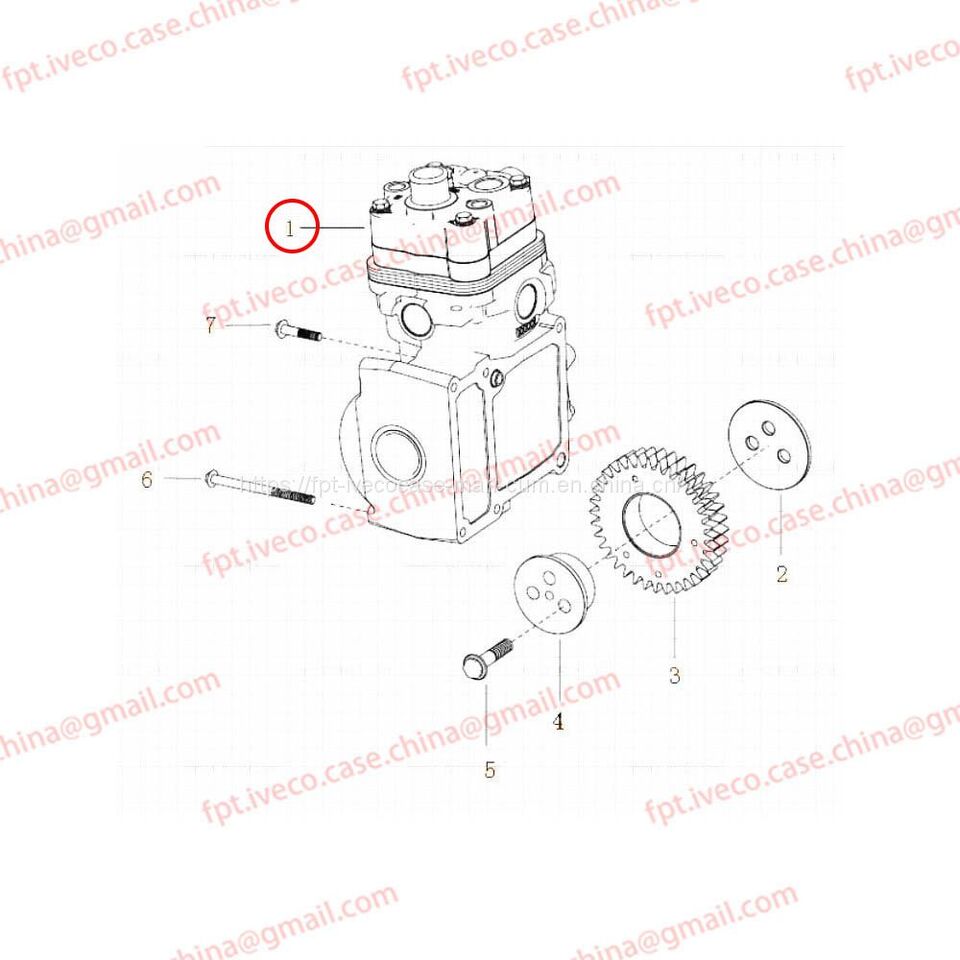 Air brake compressor MAN D2066 Single-cylinder air compressor 54100-7121: picture 3