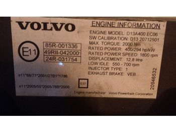 Engine and parts for Truck VOLVO ENGINE FM 400 D13 D13A 400 EC06 EURO 5: picture 4