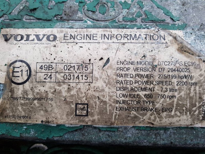 Engine for Truck Volvo D7C: picture 6