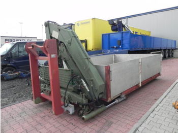 Flatbed body Container Abrollcontainer Abrollbehälter Abroll pritsche mit Meiller Kran (281): picture 1