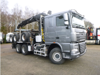 Tractor unit D.A.F. XF 105.510 6x4 + Loglift F281S83 crane / timber truck + dolly: picture 2