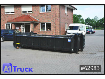 Container transporter/ Swap body trailer Bruns,geeste - Abrollcontainer 14m³,Klappe + Tür: picture 1