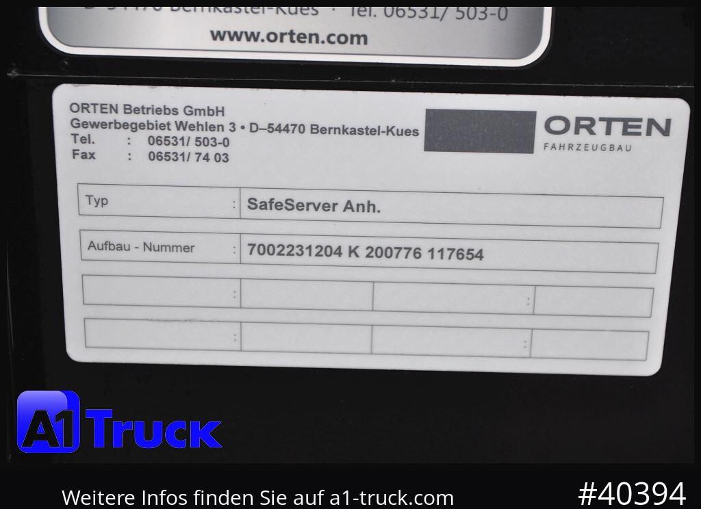 Closed box trailer ORTEN AG 18T Getränke Jumbo Stapler, verzinkt,