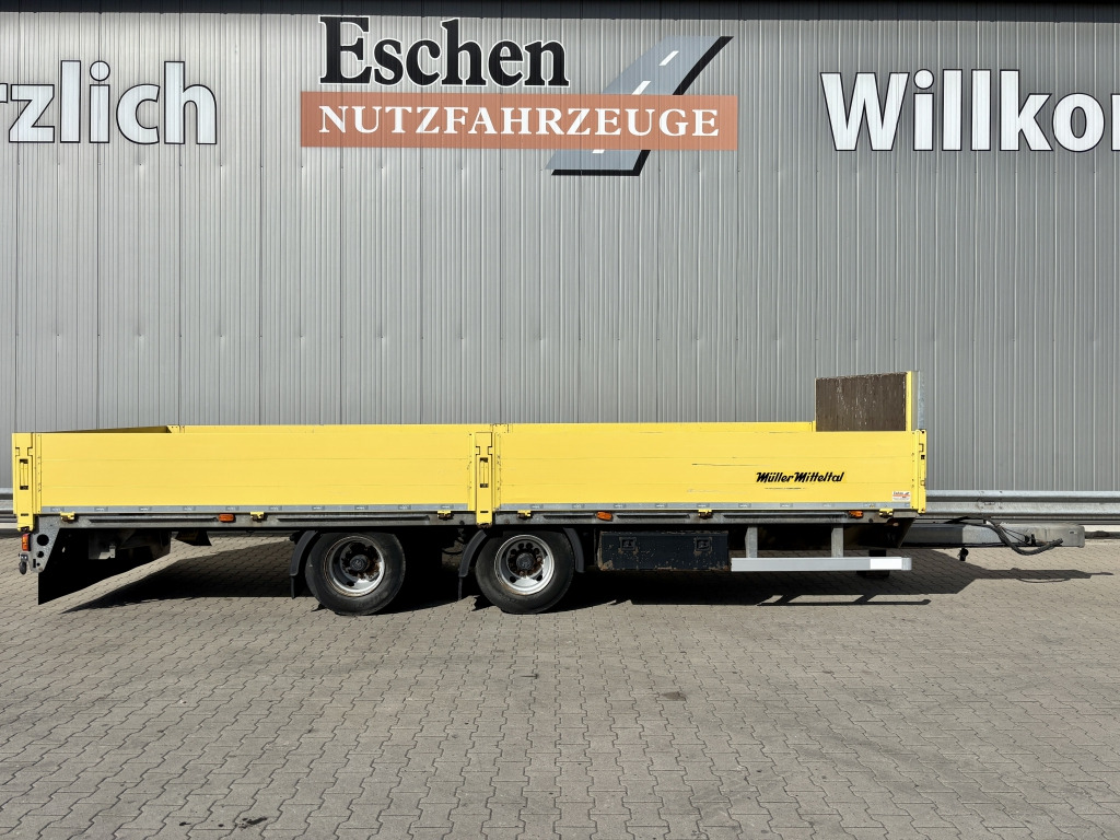 Dropside/ Flatbed trailer Müller-Mitteltal GR-TA 18.0 Tandem