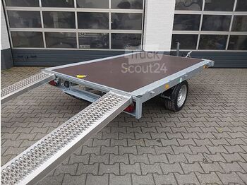 New Autotransporter trailer Eduard - PLattform mit Alurampen Stützen 256x180cm 1800kg: picture 1
