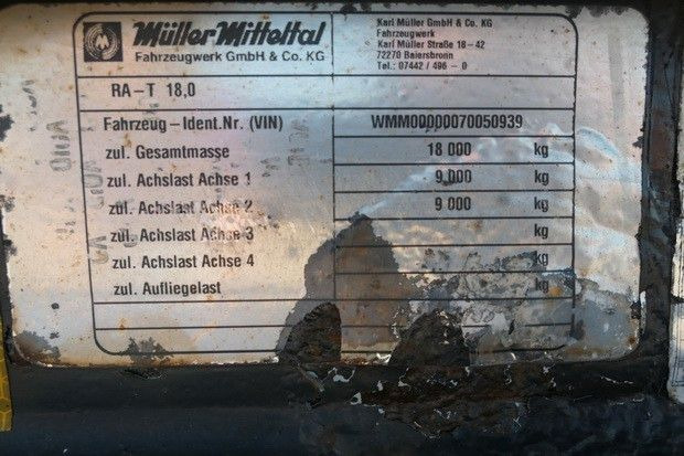 Roll-off/ Skip trailer Müller-Mitteltal RA-T 18,0, Außenroller, Container, BPW, Behälter: picture 7