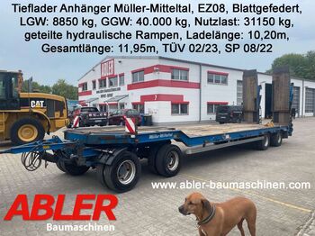 Low loader trailer Müller-Mitteltal Tieflader Anhänger geteilte hydraulische Rampen: picture 1
