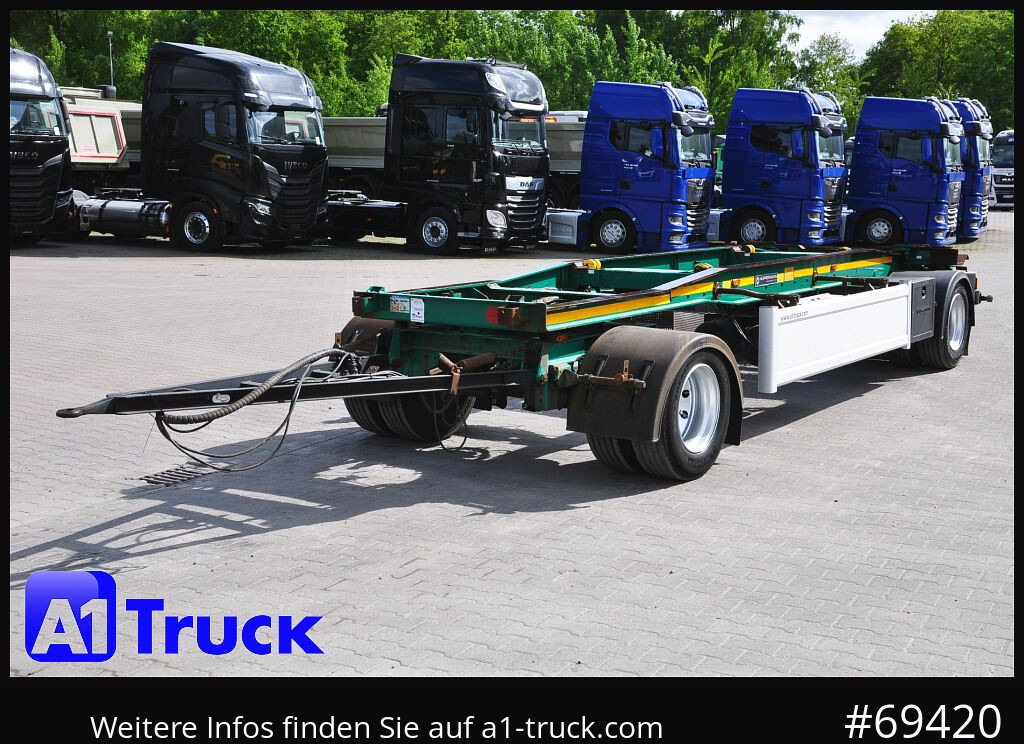 Roll-off/ Skip trailer HUEFFERMANN HSA 1870, Luft, Schlitten, SAF