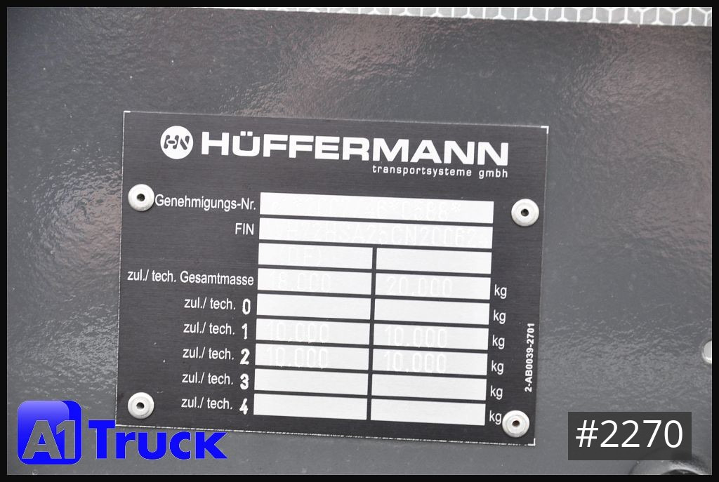 Roll-off/ Skip trailer HUEFFERMANN HSA 20.70 LS Silo NEU
