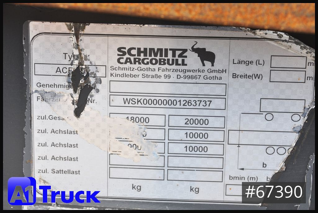 Roll-off/ Skip trailer SCHMITZ ACF 20, Schlitten, zwillingsbereift,