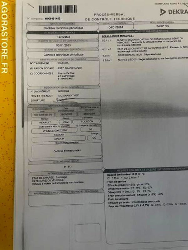 Box truck POID LOURD Renault Premium