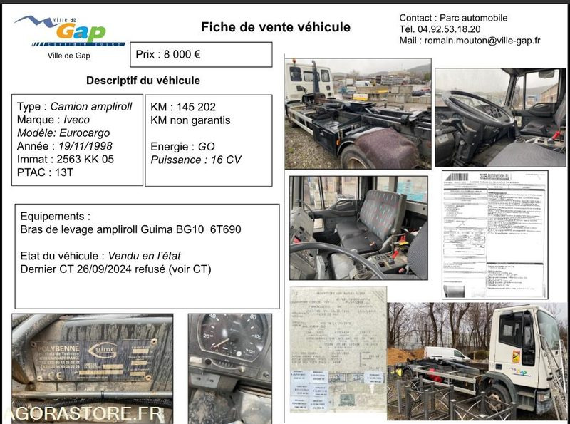Truck CAMION AMPLIROLL IVECO EUROCARGO