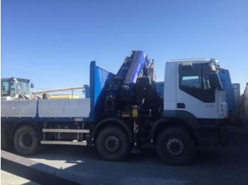 Dropside/ Flatbed truck CAMION GRUA IVECO 410 8X4 FASSI 700 2007: picture 1