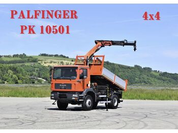 Crane truck MAN TGM 18.280 Kipper 3,90m* PK 10501 + FUNK *4x4 