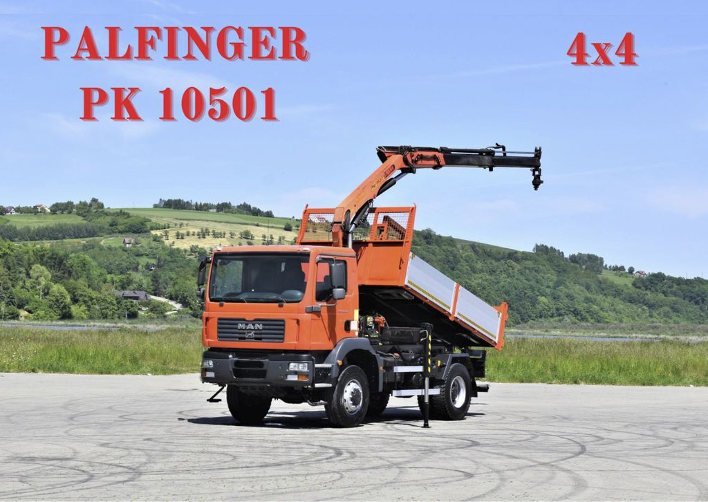 Crane truck MAN TGM 18.280 Kipper 3,90m* PK 10501 + FUNK *4x4