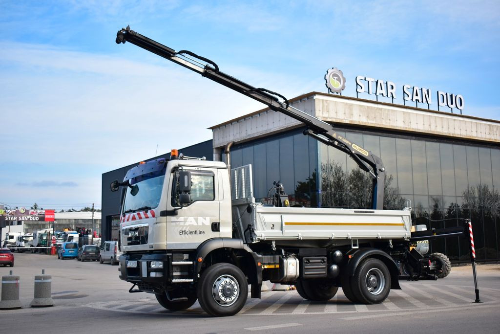 Crane truck MAN TGM 18.290 4x4 PALFINGER PK 11001 KIPPER Cran