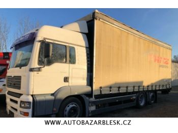 Curtainsider truck MAN TGA 24.410 MANUÁL EURO III