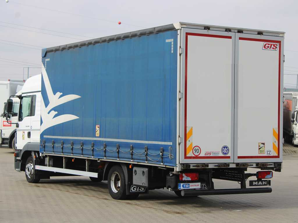 Curtainsider truck MAN TGL 8.190, EURO 6, TIRES 80%