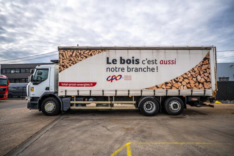 Curtainsider truck Renault PREMIUM 310 6X2 + Palfinger 2.5T