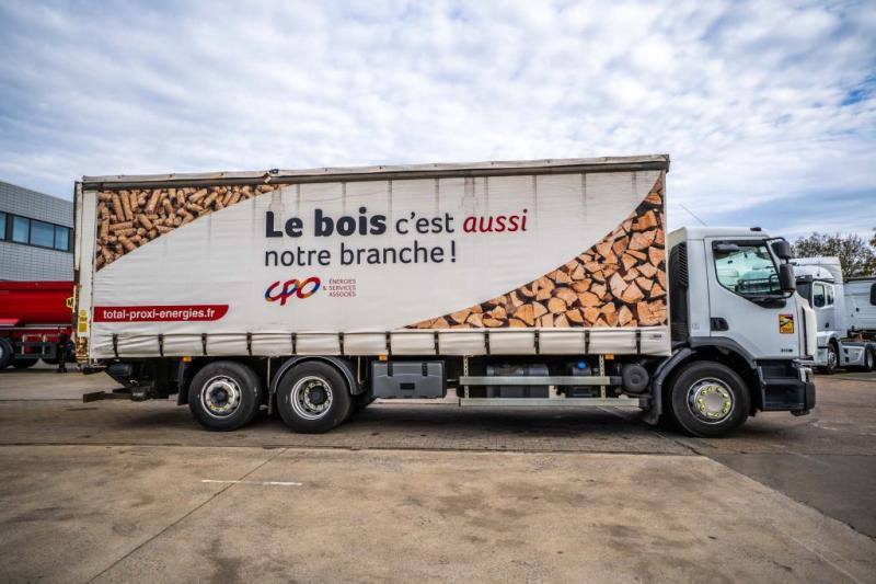 Curtainsider truck Renault PREMIUM 310 6X2 + Palfinger 2.5T