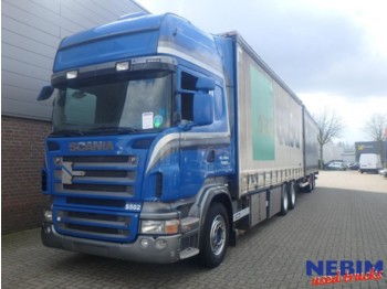 Curtainsider truck Scania R500 V8 Euro 5 Retarder + VanHool trailer