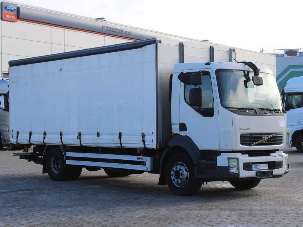 Curtainsider truck Volvo FL 240, EURO 5, HYDRAULIC FRONT, TIRES 80%