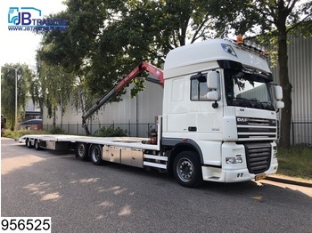Dropside/ Flatbed truck DAF 105 XF 460 6x2, SSC, EURO 5 EEV, HMF crane, Winch, Standairco, Airco, Combi: picture 1